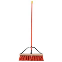 Leonard 18-Inch Heavy-Duty Push Broom With Steel Handle