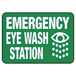 Emergency Eyewash Station Sign, Aluminum