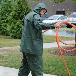 Premium Polyester Coated Rainsuit, Green, Extra Large -Garden And Outdoor Shop 71 1000 2 3