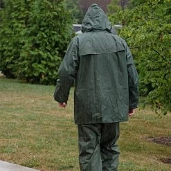 Premium Polyester Coated Rainsuit, Green, Extra Large -Garden And Outdoor Shop 71 1000 3 4