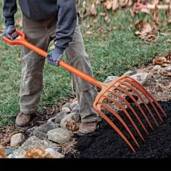Poly Mulching Fork With D-Grip Handle By A.M. Leonard, 8 Tine, 15in Scoop X 44in Length, Lifetime Warranty -Garden And Outdoor Shop apf810 8 1