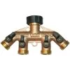 4-Way Brass Water Splitter/Shut Off Valve