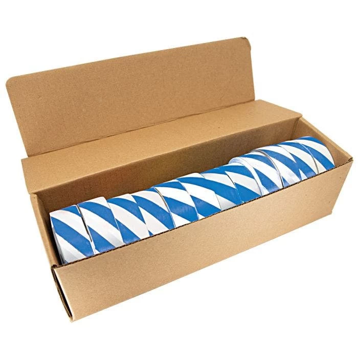 Blue And White Candy Stripe Tagging Tape, Box Of 12 Rolls 1 Blue And White Candy Stripe Tagging Tape, Box Of 12 Rolls