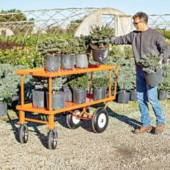 Leonard 2-Foot By 5-Foot Push-Style Nursery Cart With 18-Inch Shelf -Garden And Outdoor Shop f2460hfw 3