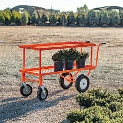 Leonard 2-Foot By 5-Foot Push-Style Nursery Cart With 18-Inch Shelf -Garden And Outdoor Shop f2460hfw 5