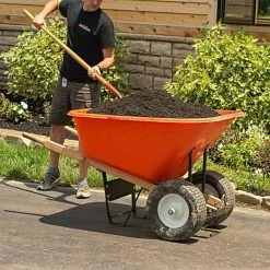 Leonard 2-Wheeled, 10-Cubic-Foot Capacity Poly Tray Wheelbarrow With Flat-Free Tires -Garden And Outdoor Shop fwb10 3 1