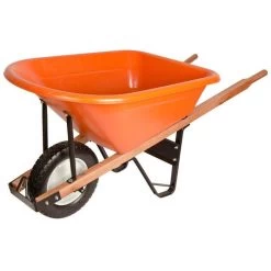 Leonard 6-Cubic-Foot Capacity Poly Tray Wheelbarrow With Narrow, Diamond Tread Tire