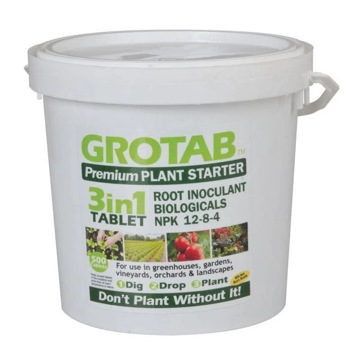 Grotab 3-in-1 Premium Plant Starter (12-8-4), 500 Tabs 1 Grotab 3-in-1 Premium Plant Starter (12-8-4), 500 Tabs