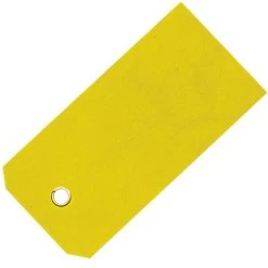 Prewired Vinyl Shipping Tags With Brass Eyelets, Yellow
