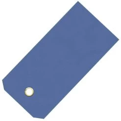 Prewired Vinyl Shipping Tags With Brass Eyelets, Blue