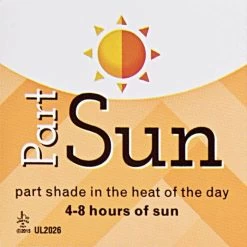 Sunlight Requirement Adhesive Labels, Partial Sun, 4 In. X 2 In.
