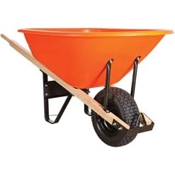 Leonard 8-Cubic-Foot Capacity Poly Tray Wheelbarrow With Pneumatic Tire