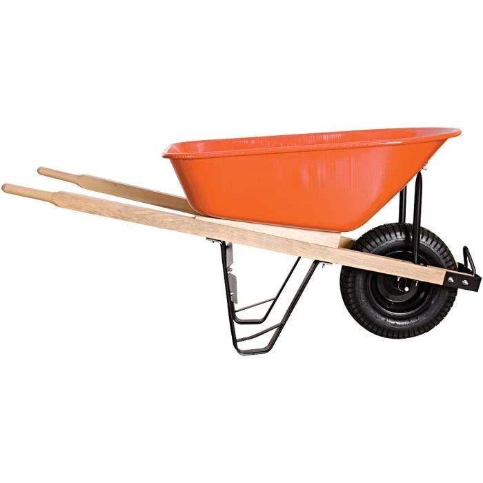 Leonard 6-Cubic-Foot Capacity Steel Tray Wheelbarrow With Pneumatic Tire 2 Leonard 6-Cubic-Foot Capacity Steel Tray Wheelbarrow With Pneumatic Tire - Image 2